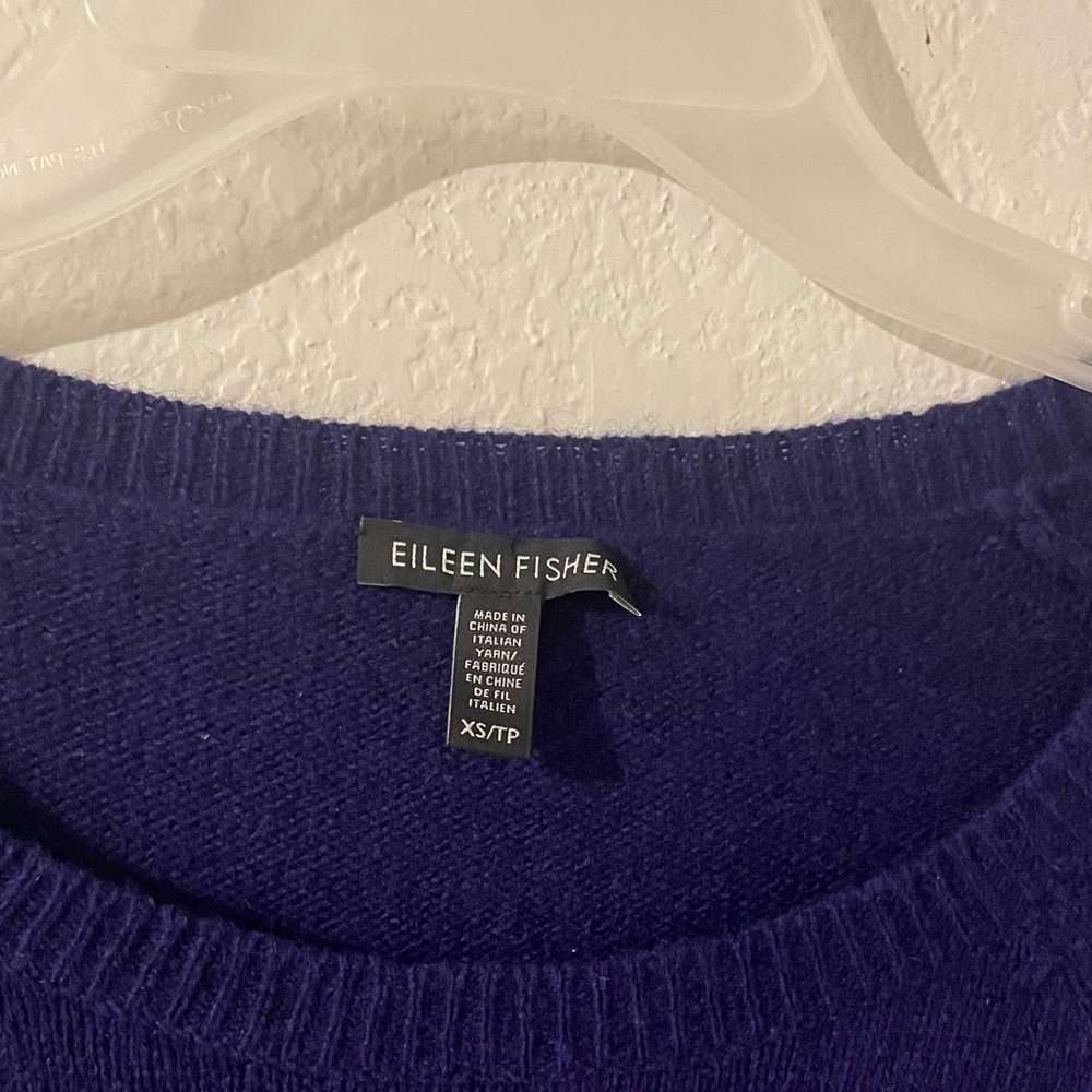 EILEEN FISHER Ultramarine Blue Charcoal Yak Merino - Picture 3 of 3